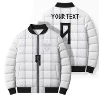 Custom Norway Football Bomber Puffer Jacket Norge Viking Ornament Whiteout