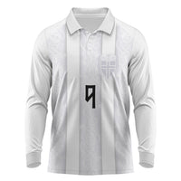 Custom Norway Football Long Sleeve Polo Shirt Norge Viking Ornament Whiteout
