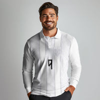 Custom Norway Football Long Sleeve Polo Shirt Norge Viking Ornament Whiteout