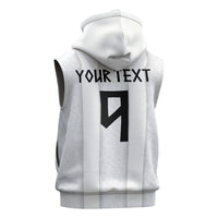 Custom Norway Football Sleeveless Hoodie Norge Viking Ornament Whiteout