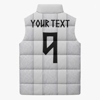 Custom Norway Football Sleeveless Puffer Jacket Norge Viking Ornament Whiteout