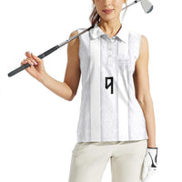 Custom Norway Football Women Sleeveless Polo Shirt Norge Viking Ornament Whiteout
