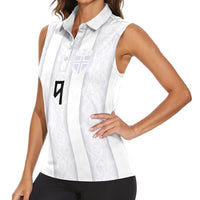 Custom Norway Football Women Sleeveless Polo Shirt Norge Viking Ornament Whiteout