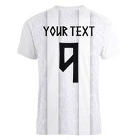 Custom Norway Football Women V-Neck T-Shirt Norge Viking Ornament Whiteout