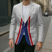 Custom Norway Football Blazer Norge Viking Ornament Vertical Stripe Sporty Style