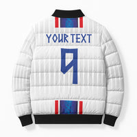 Custom Norway Football Bomber Puffer Jacket Norge Viking Ornament Vertical Stripe Sporty Style