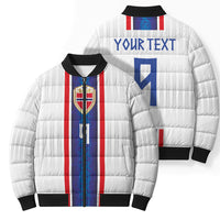 Custom Norway Football Bomber Puffer Jacket Norge Viking Ornament Vertical Stripe Sporty Style