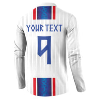 Custom Norway Football Button Sweatshirt Norge Viking Ornament Vertical Stripe Sporty Style