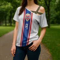 Custom Norway Football Cross Shoulder Shirt Norge Viking Ornament Vertical Stripe Sporty Style