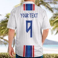 Custom Norway Football Hawaiian Shirt Norge Viking Ornament Vertical Stripe Sporty Style