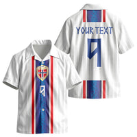 Custom Norway Football Kid Hawaiian Shirt Norge Viking Ornament Vertical Stripe Sporty Style