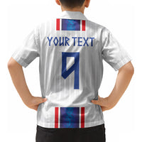 Custom Norway Football Kid Hawaiian Shirt Norge Viking Ornament Vertical Stripe Sporty Style