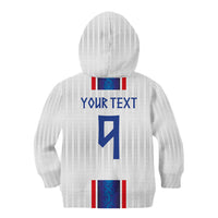 Custom Norway Football Kid Hoodie Norge Viking Ornament Vertical Stripe Sporty Style