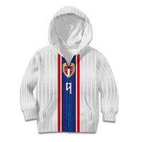 Custom Norway Football Kid Hoodie Norge Viking Ornament Vertical Stripe Sporty Style