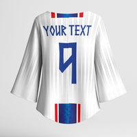 Custom Norway Football Kimono Sleeve Blouse Norge Viking Ornament Vertical Stripe Sporty Style