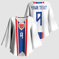 Custom Norway Football Kimono Sleeve Blouse Norge Viking Ornament Vertical Stripe Sporty Style