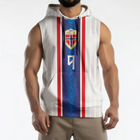 Custom Norway Football Sleeveless Hoodie Norge Viking Ornament Vertical Stripe Sporty Style