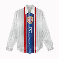 Custom Norway Football Women Casual Shirt Norge Viking Ornament Vertical Stripe Sporty Style
