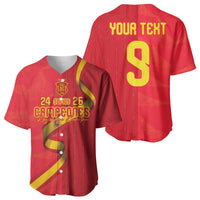 Custom Spain Football Baseball Jersey World Champions and Kings of Europe