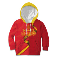 Custom Spain Football Kid Hoodie World Champions and Kings of Europe