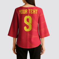 Custom Spain Football Kimono Sleeve Blouse World Champions and Kings of Europe