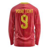 Custom Spain Football Long Sleeve Shirt World Champions and Kings of Europe