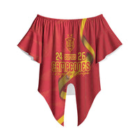 Custom Spain Football Off Shoulder Wrap Waist Top World Champions and Kings of Europe