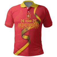 Custom Spain Football Polo Shirt World Champions and Kings of Europe