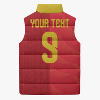 Custom Spain Football Sleeveless Puffer Jacket World Champions and Kings of Europe