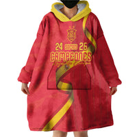 Custom Spain Football Wearable Blanket Hoodie World Champions and Kings of Europe