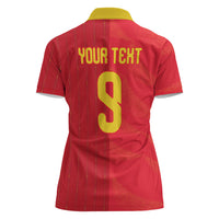 Custom Spain Football Women Polo Shirt World Champions and Kings of Europe