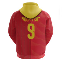 Custom Spain Football Zip Hoodie World Champions and Kings of Europe