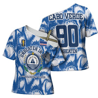 Cape Verde Football Cross Shoulder Shirt Blue Sharks - Unbeaten in 90 Minutes