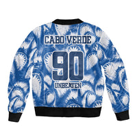 Cape Verde Football Sleeve Zip Bomber Jacket Blue Sharks - Unbeaten in 90 Minutes