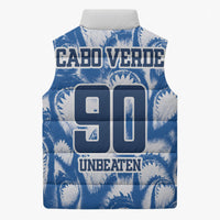 Cape Verde Football Sleeveless Puffer Jacket Blue Sharks - Unbeaten in 90 Minutes