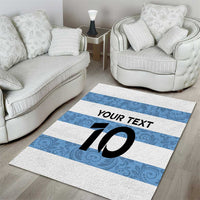 Custom Argentina Rugby 2024 Area Rug Vamos Los Pumas with Jaguar and Floral Pattern - Wonder Print Shop