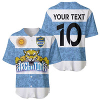 Custom Argentina Rugby 2024 Baseball Jersey Vamos Los Pumas with Jaguar and Floral Pattern - Wonder Print Shop