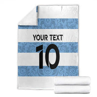 Custom Argentina Rugby 2024 Blanket Vamos Los Pumas with Jaguar and Floral Pattern