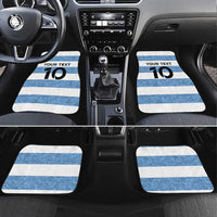Custom Argentina Rugby 2024 Car Mats Vamos Los Pumas with Jaguar and Floral Pattern - Wonder Print Shop