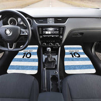 Custom Argentina Rugby 2024 Car Mats Vamos Los Pumas with Jaguar and Floral Pattern - Wonder Print Shop