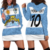 Custom Argentina Rugby 2024 Hoodie Dress Vamos Los Pumas with Jaguar and Floral Pattern - Wonder Print Shop