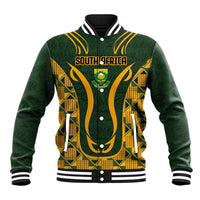 Custom South Africa Rugby 2024 Baseball Jacket Go Champion Springboks and Kente Pattern - Wonder Print Shop