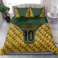 Custom South Africa Rugby 2024 Bedding Set Go Champion Springboks and Kente Pattern - Wonder Print Shop
