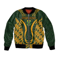 Custom South Africa Rugby 2024 Bomber Jacket Go Champion Springboks and Kente Pattern - Wonder Print Shop
