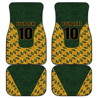 Custom South Africa Rugby 2024 Car Mats Go Champion Springboks and Kente Pattern - Wonder Print Shop