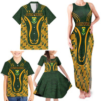 Custom South Africa Rugby 2024 Family Matching Tank Maxi Dress and Hawaiian Shirt Go Champion Springboks and Kente Pattern - Wonder Print Shop