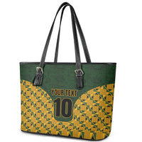 Custom South Africa Rugby 2024 Leather Tote Bag Go Champion Springboks and Kente Pattern - Wonder Print Shop
