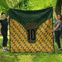 Custom South Africa Rugby 2024 Quilt Go Champion Springboks and Kente Pattern - Wonder Print Shop