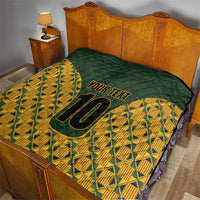 Custom South Africa Rugby 2024 Quilt Go Champion Springboks and Kente Pattern - Wonder Print Shop