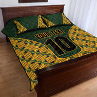 Custom South Africa Rugby 2024 Quilt Bed Set Go Champion Springboks and Kente Pattern - Wonder Print Shop
